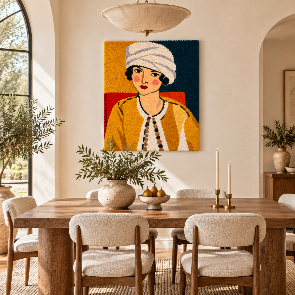 Lorette with Turban, Yellow Jacket after Henri Matisse — room setting