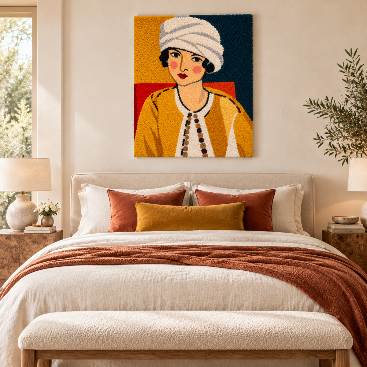 Lorette with Turban, Yellow Jacket after Henri Matisse — room setting