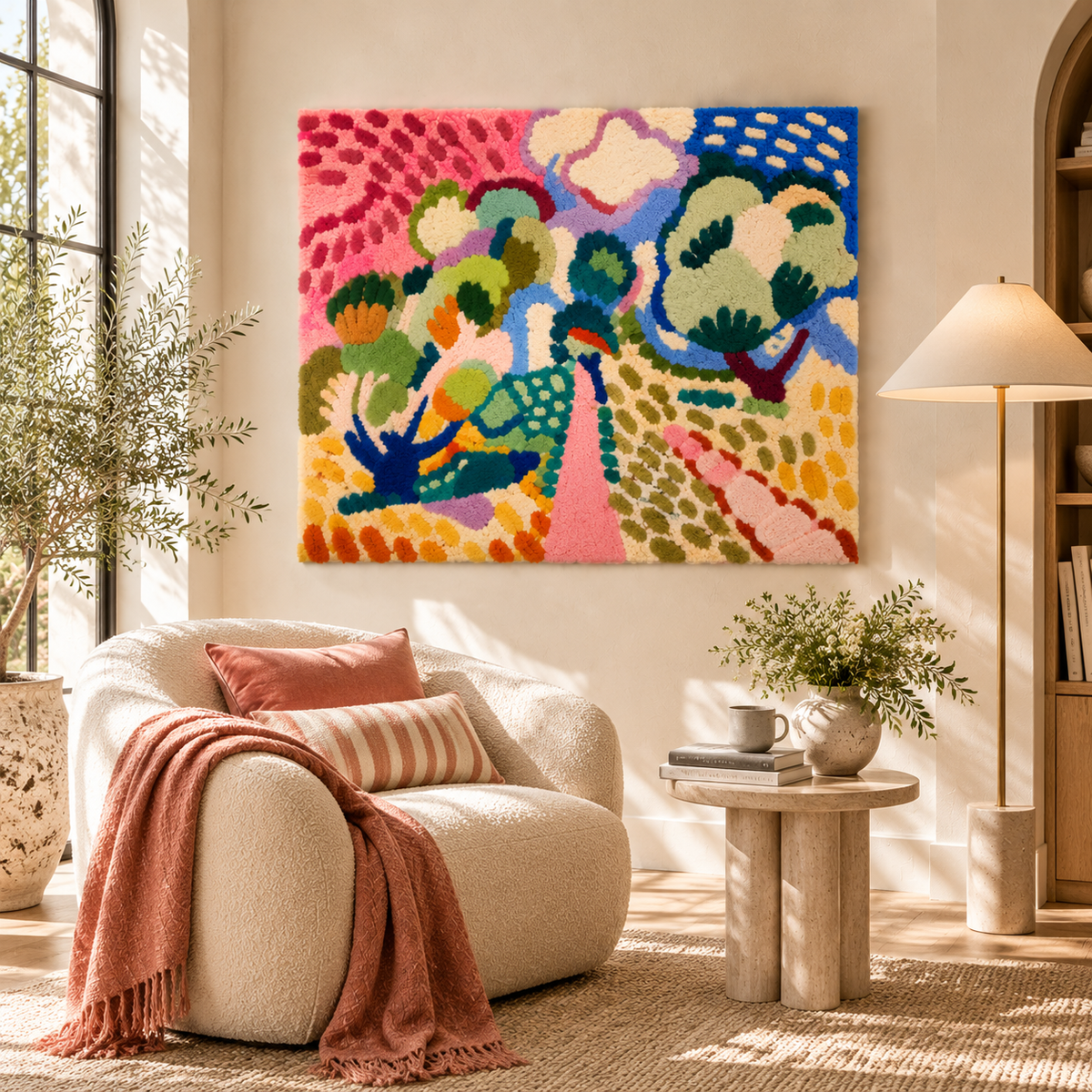Madame Matisse in the Olive Grove (Oliviers à Collioure) after Henri Matisse — room setting