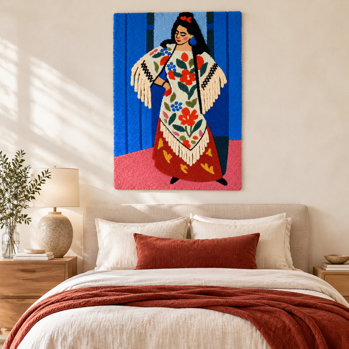 Madame Matisse with a Manila Shawl after Henri Matisse — room setting