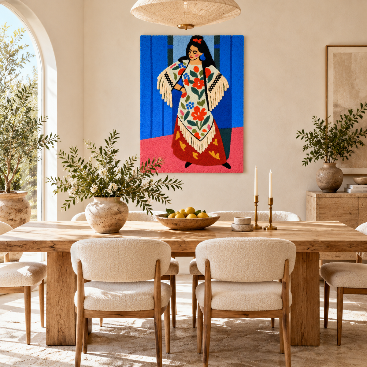 Madame Matisse with a Manila Shawl after Henri Matisse — room setting