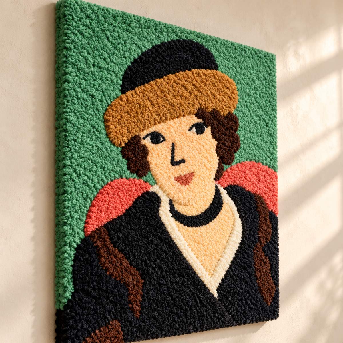 Marguerite in a Fur Hat after Henri Matisse — angled relief view