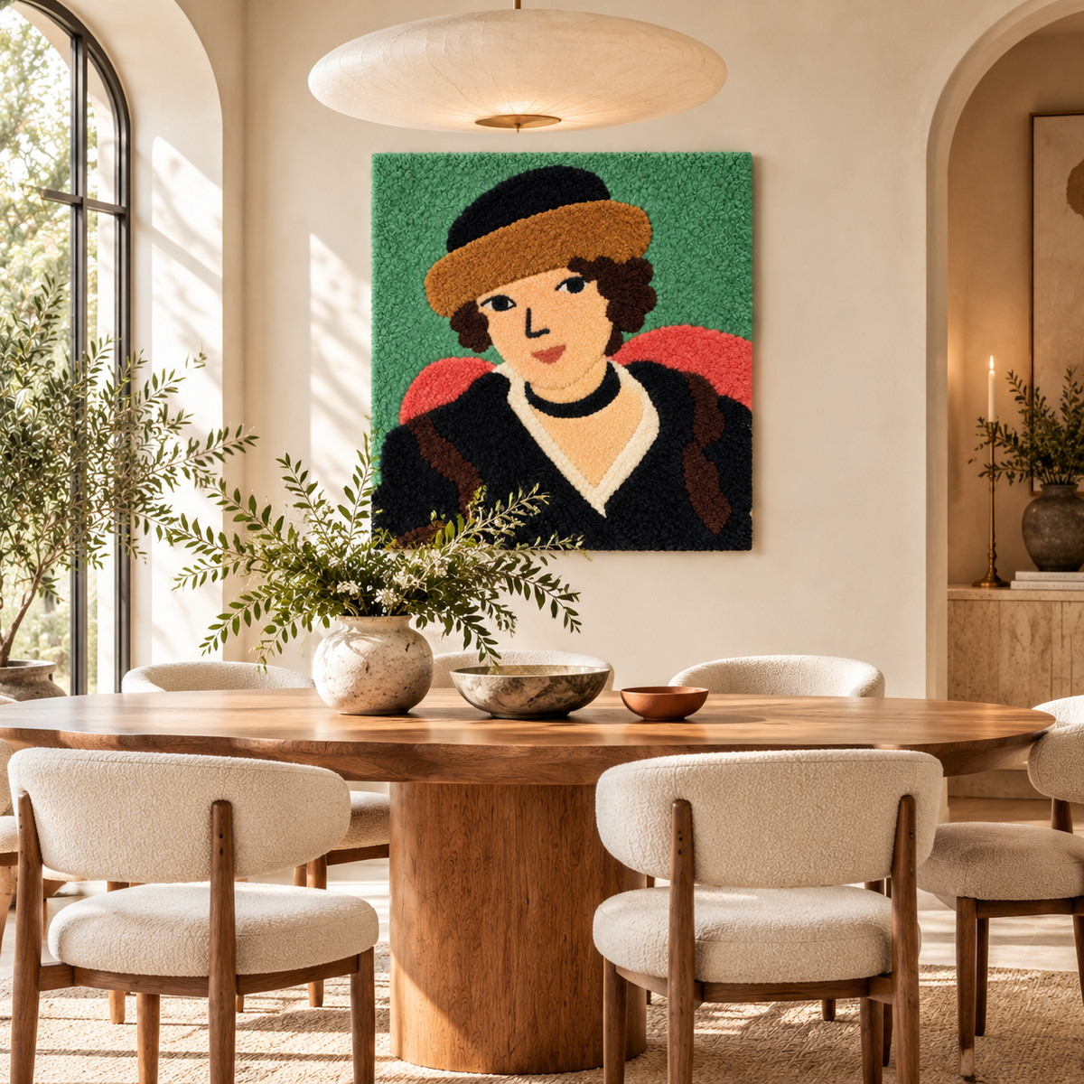 Marguerite in a Fur Hat after Henri Matisse — room setting