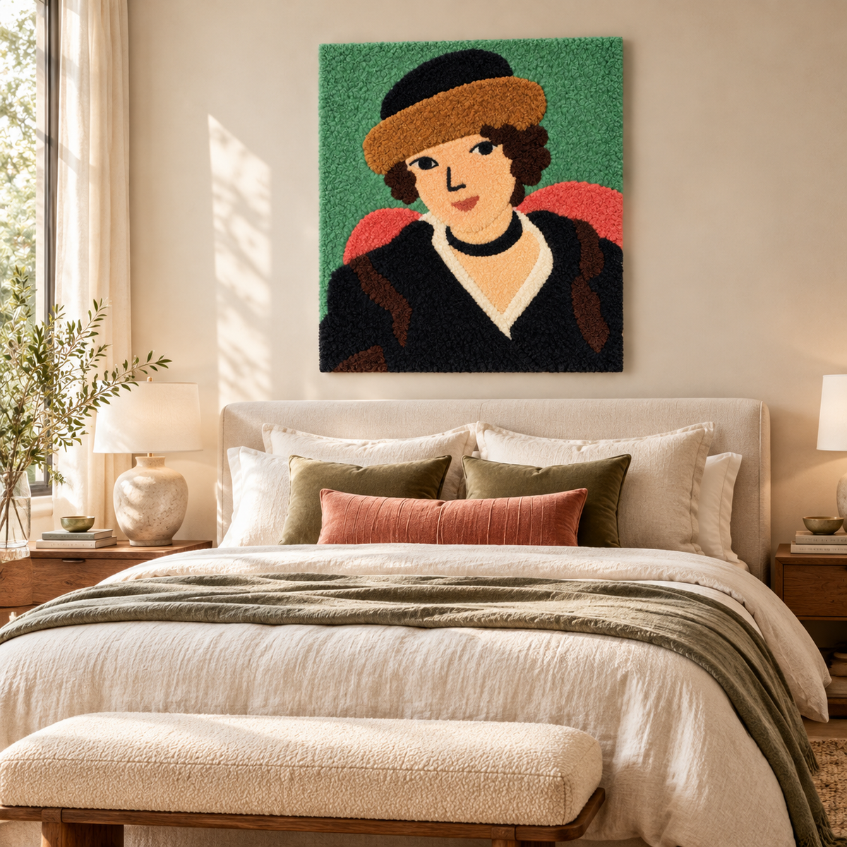 Marguerite in a Fur Hat after Henri Matisse — room setting