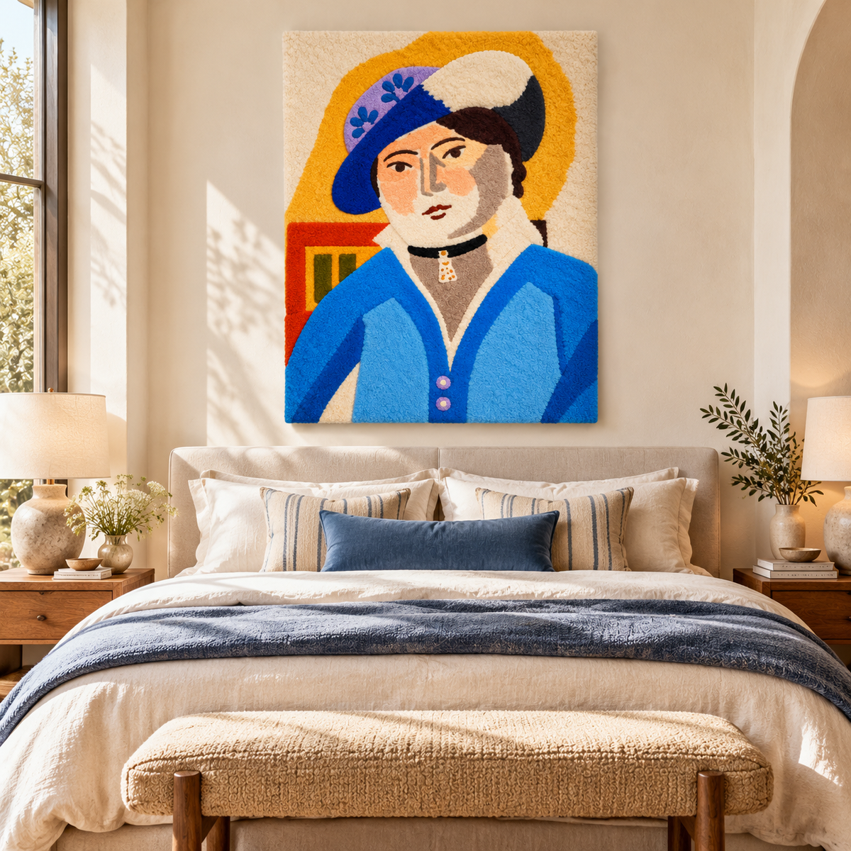 Marguerite in a Leather Hat after Henri Matisse — room setting