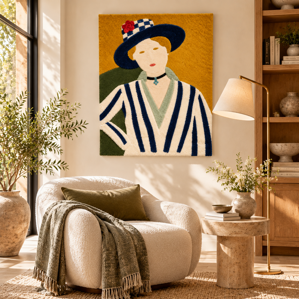 Marguerite in a Striped Jacket (Marguerite à la veste rayée) after Henri Matisse — room setting