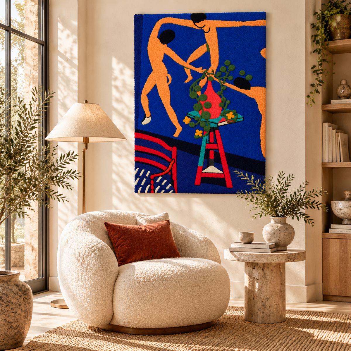 Nasturtiums with The Dance II after Henri Matisse — room setting