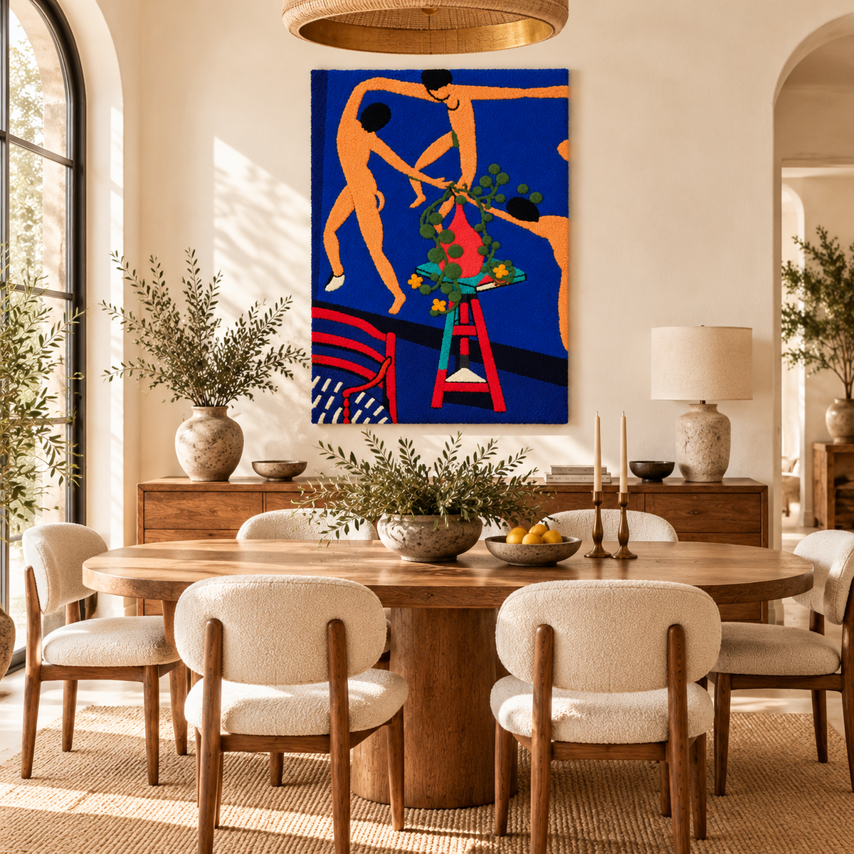 Nasturtiums with The Dance II after Henri Matisse — room setting
