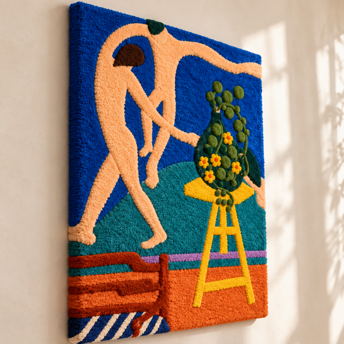 Nasturtiums with the Painting Dance I after Henri Matisse — angled relief view