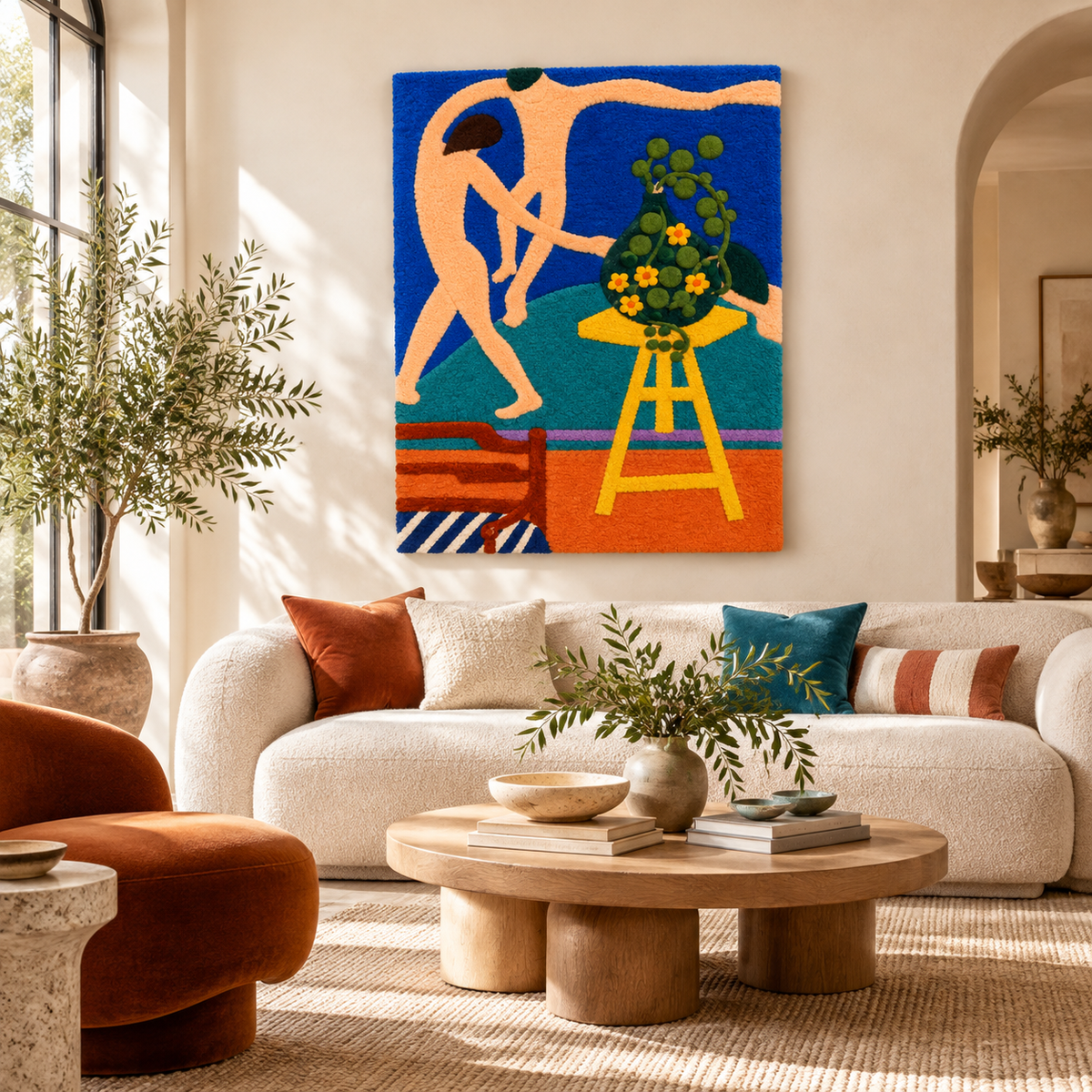 Nasturtiums with the Painting Dance I after Henri Matisse — front-facing room scene [room-front]