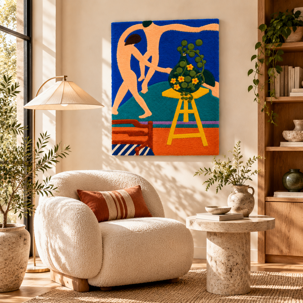 Nasturtiums with the Painting Dance I after Henri Matisse — room setting