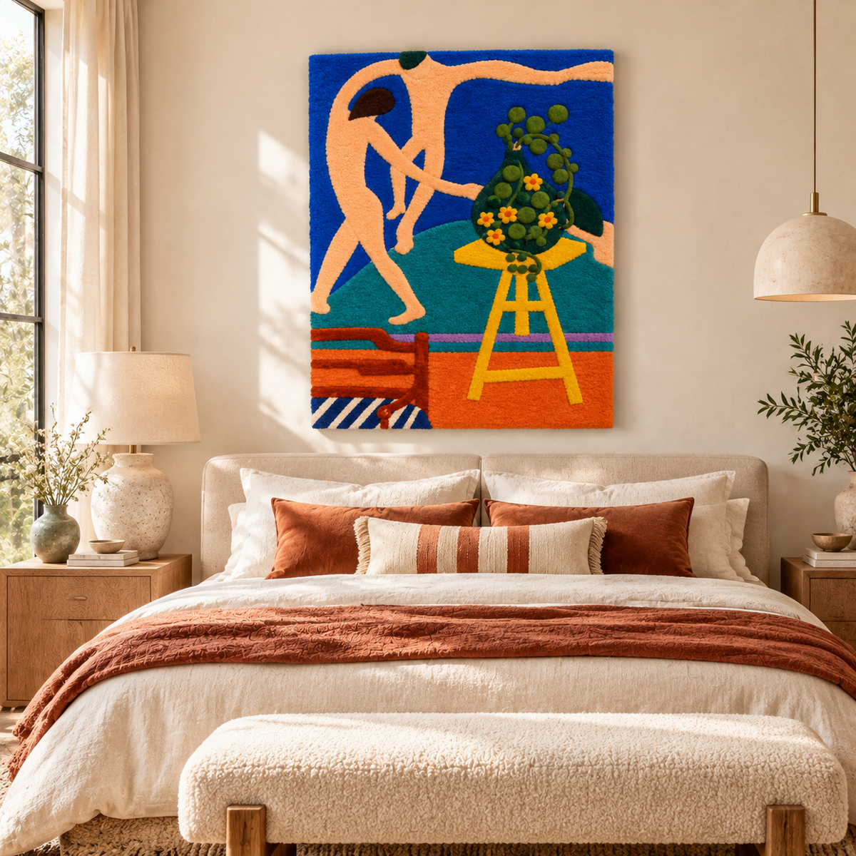 Nasturtiums with the Painting Dance I after Henri Matisse — room setting