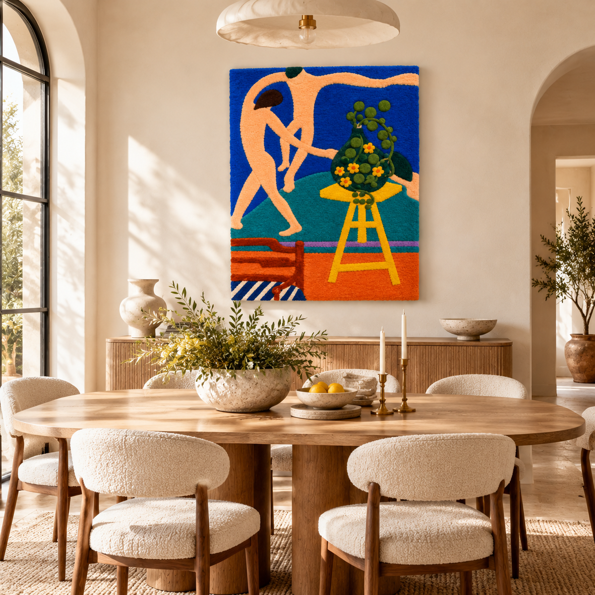 Nasturtiums with the Painting Dance I after Henri Matisse — room setting