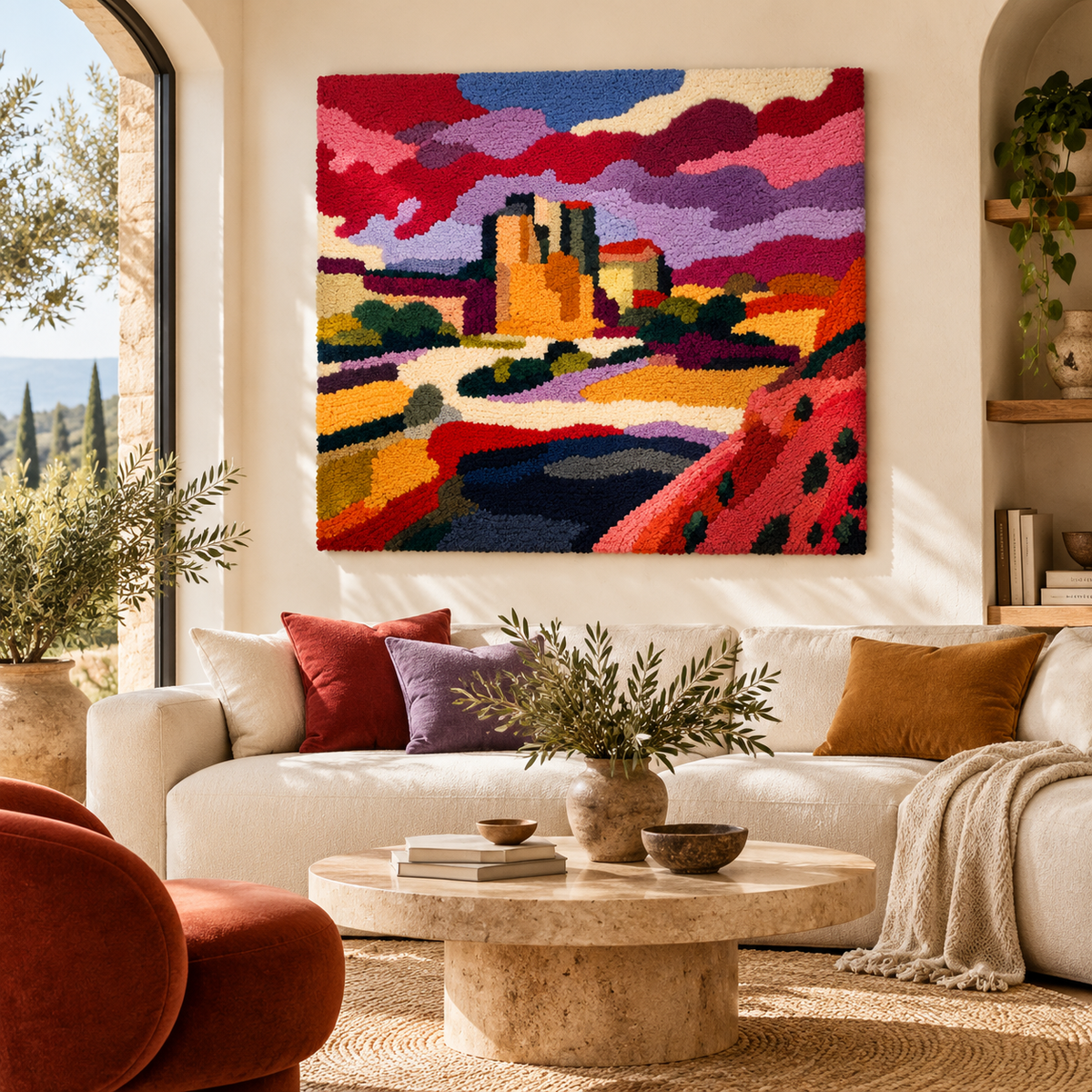 Notre Dame (Red-Purple Sky) after a work attributed to Henri Matisse — front-facing room scene [room-front]