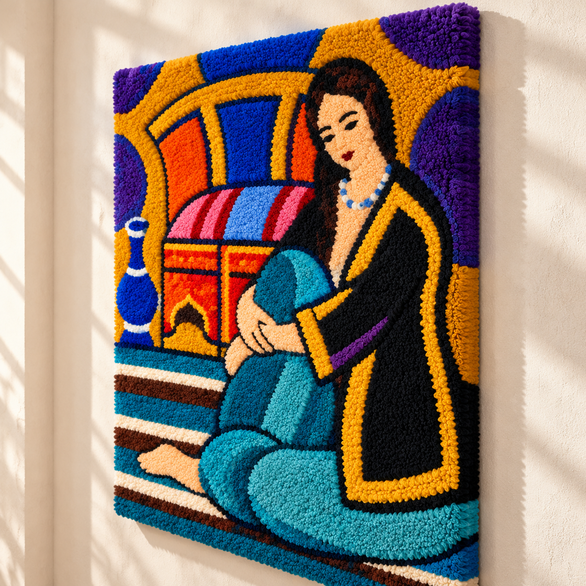 Oriental Woman Seated on Floor after Henri Matisse — angled relief view