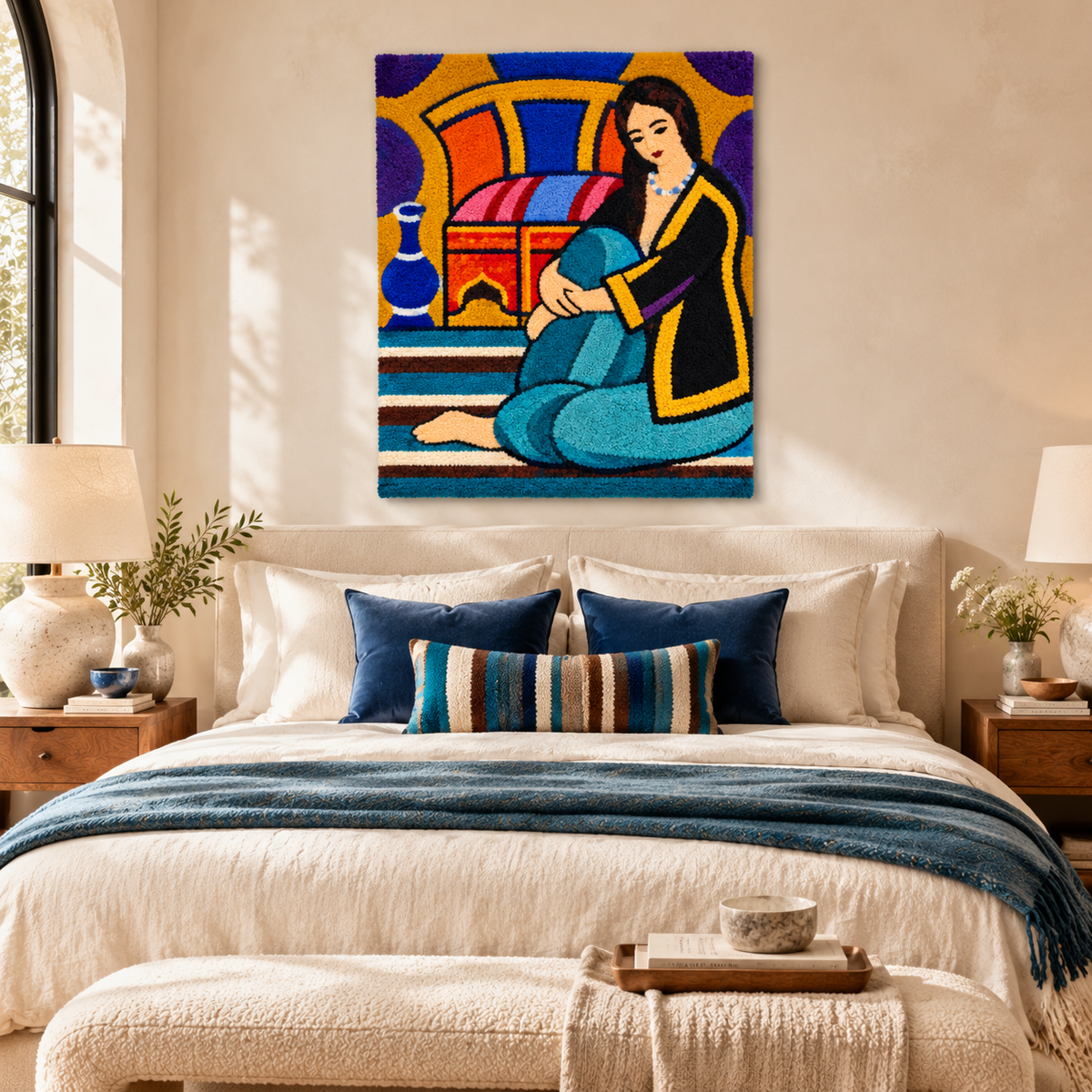 Oriental Woman Seated on Floor after Henri Matisse — room setting