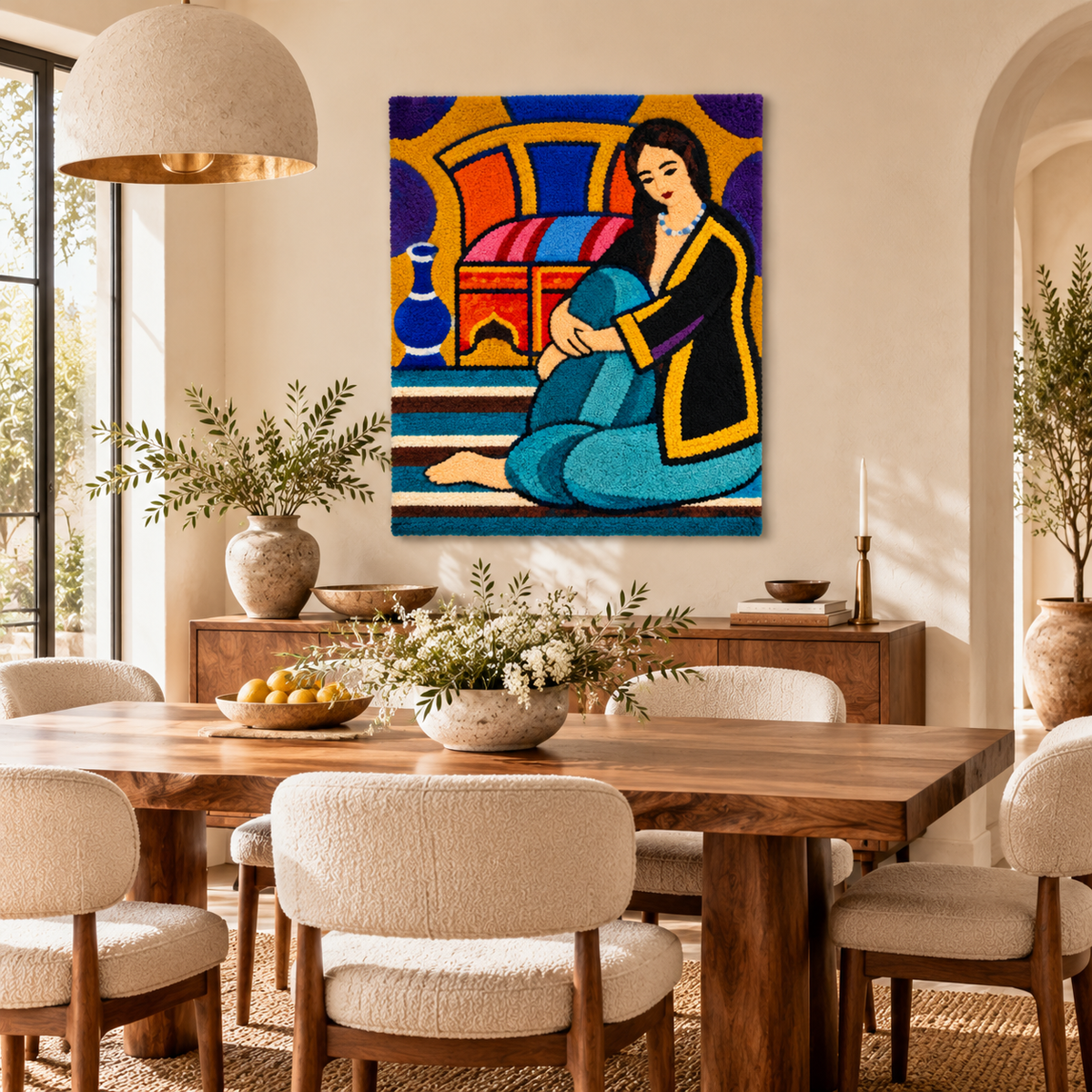Oriental Woman Seated on Floor after Henri Matisse — room setting