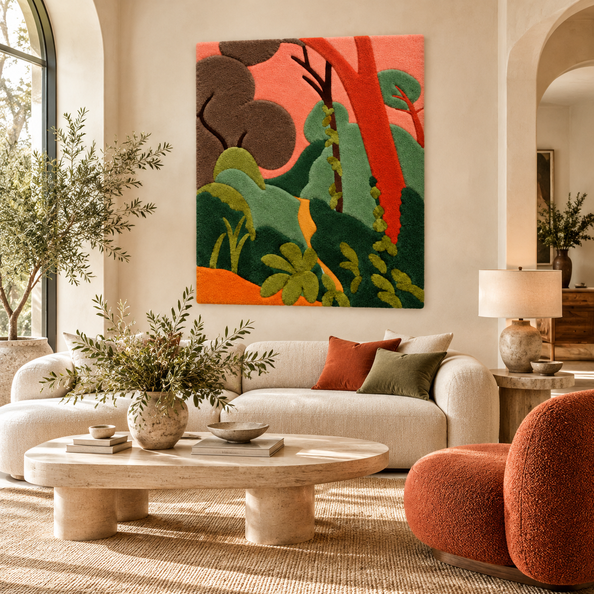 Periwinkles (Moroccan Garden) — Version 01 after Henri Matisse — front-facing room scene [room-front]