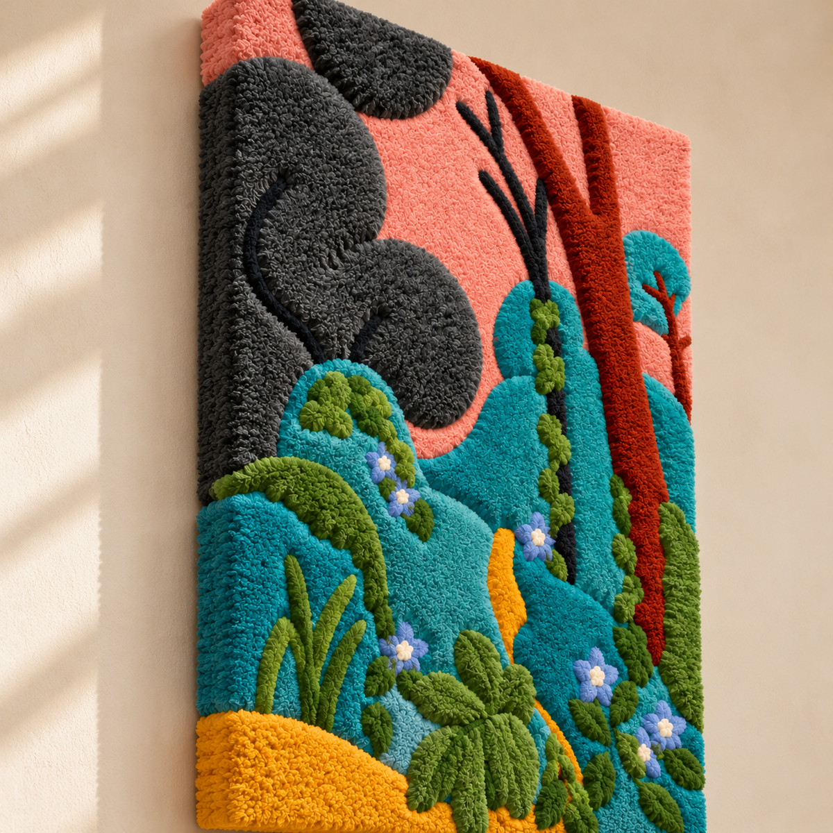 Periwinkles (Moroccan Garden) — Version 02 after Henri Matisse — angled relief view