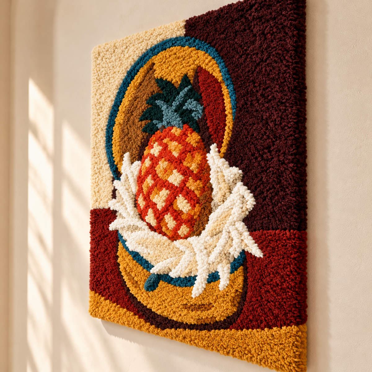 Pineapples in a Basket — Version 01 after Henri Matisse — angled relief view