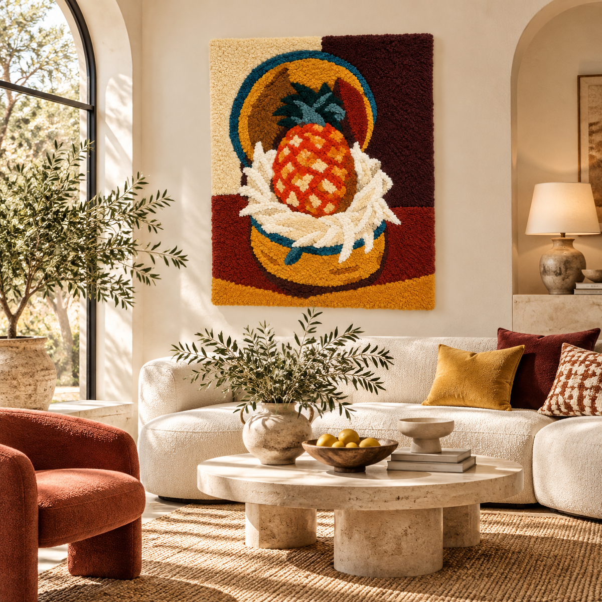 Pineapples in a Basket — Version 01 after Henri Matisse — front-facing room scene [room-front]