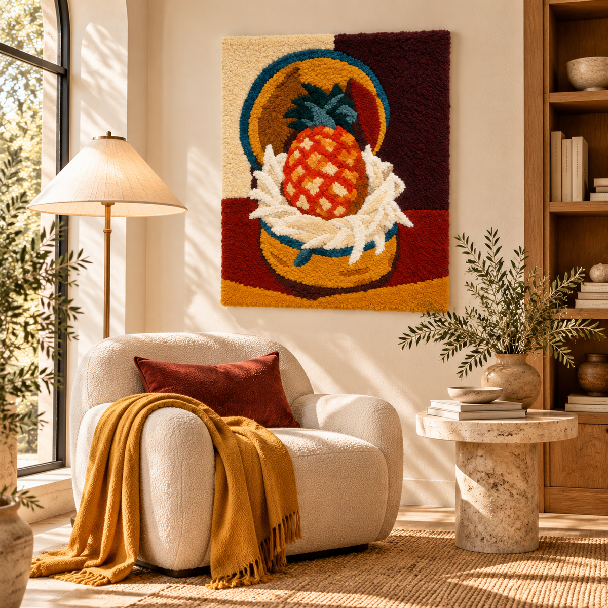 Pineapples in a Basket — Version 01 after Henri Matisse — room setting