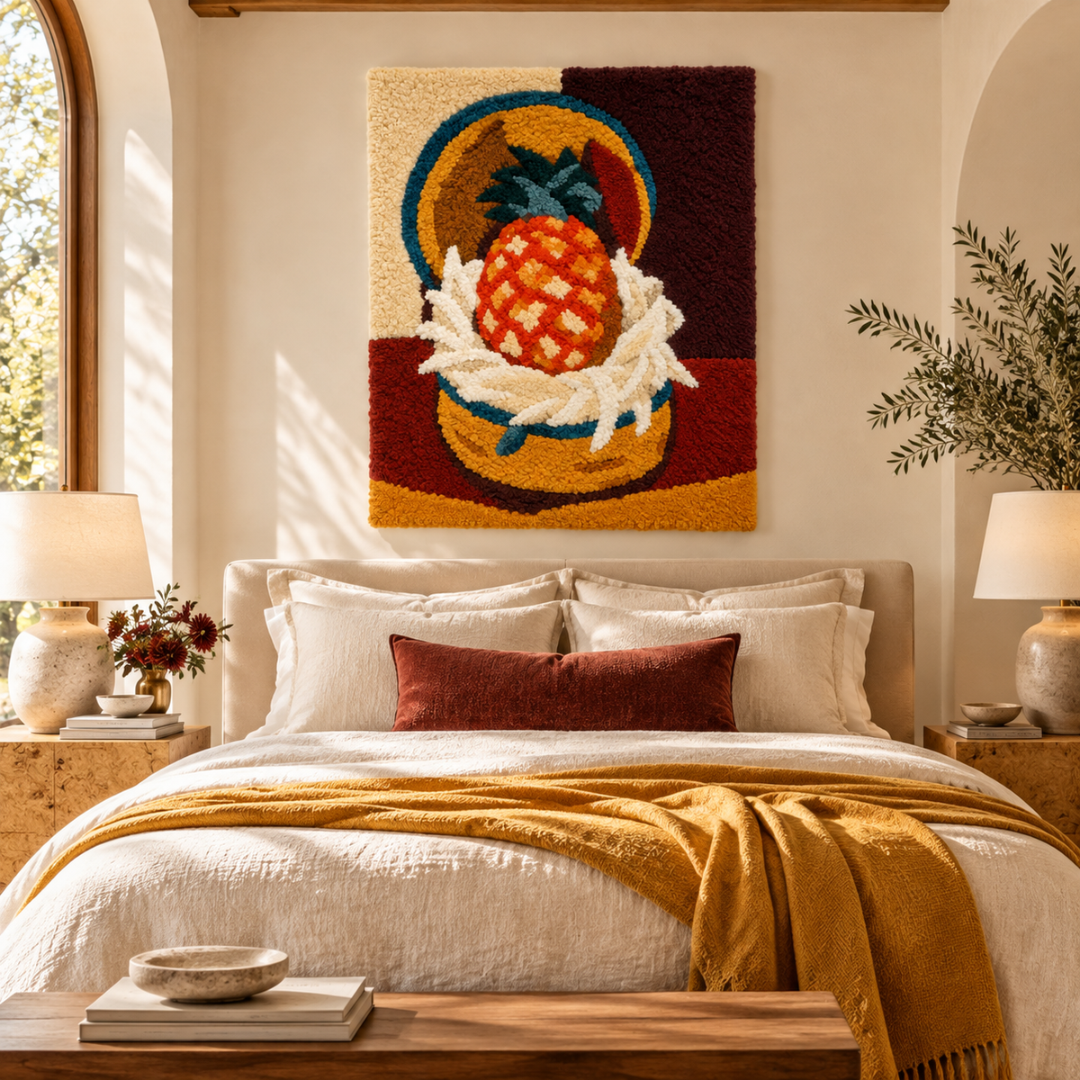 Pineapples in a Basket — Version 01 after Henri Matisse — room setting