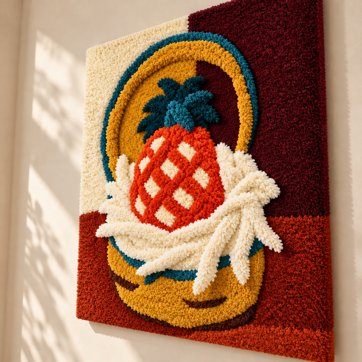 Pineapples in a Basket — Version 02 after Henri Matisse — angled relief view