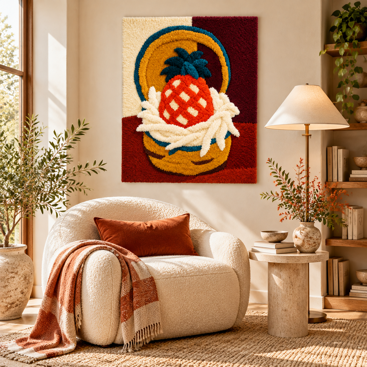 Pineapples in a Basket — Version 02 after Henri Matisse — room setting