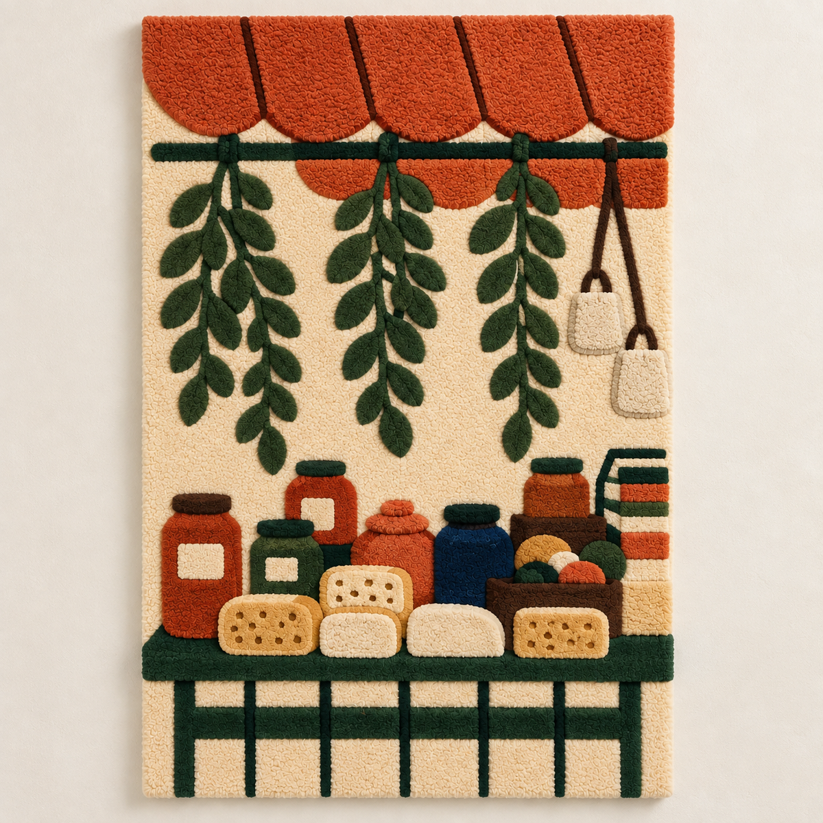 Hewn Earth Herb Shop Pantry wall art featuring vintage botanical illustrations of herbs on a light background.