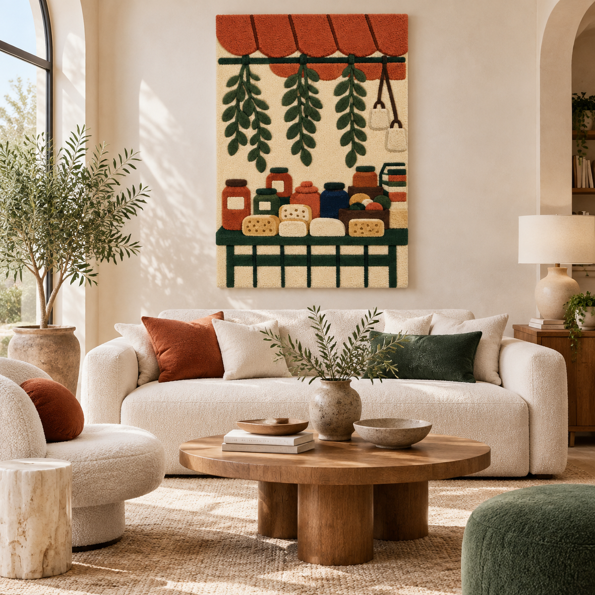 Hewn Earth Herb Shop Pantry wall art featuring a rustic, vintage-inspired design of herbs and pantry items for kitchen decor.