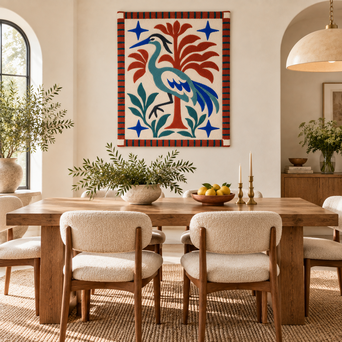 Heron and Rust Fronds — room setting 3