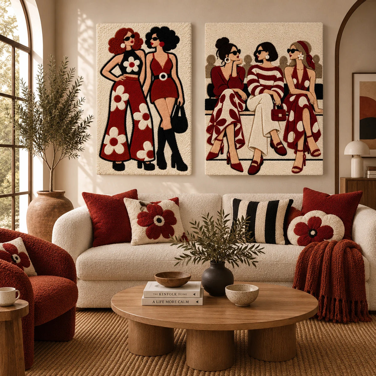 Scarlet Street Companions × The Scarlet Social Club paired wool wall art in a styled room — Scarlet Social Ease