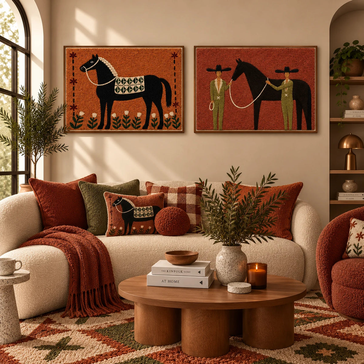 Gilded Willow × Western Bond paired wool wall art in a styled room — Western Company