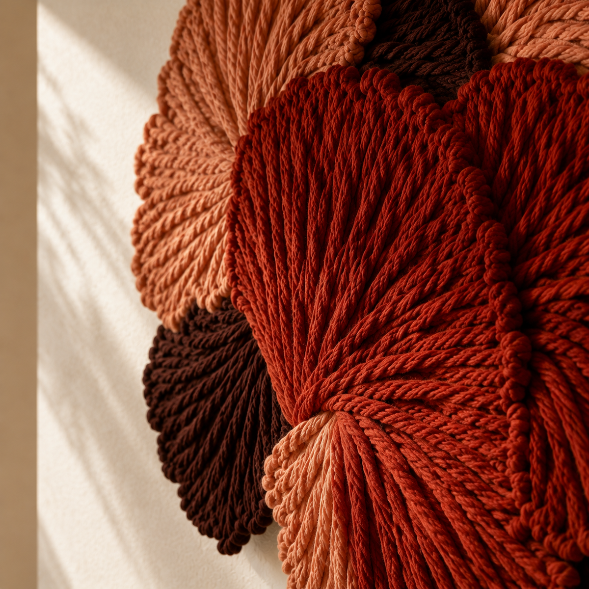 Hewn Earth Ember Bloom Cluster wall art featuring a vibrant, textured floral design in warm tones, perfect for modern interior decor.