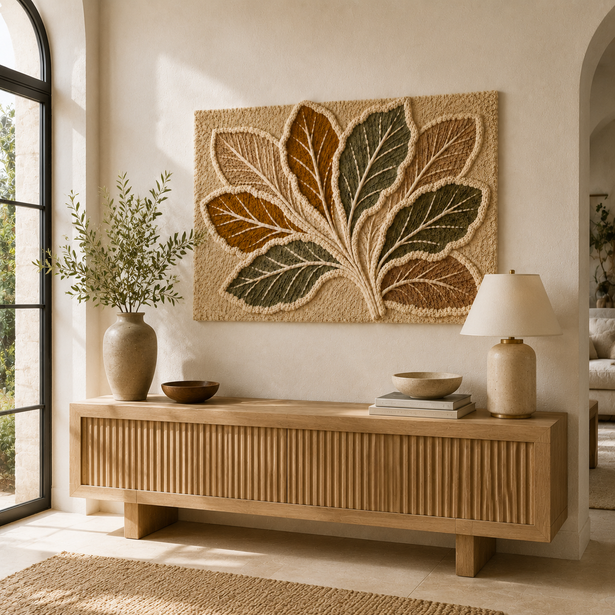 Hewn Earth Sage Leaf Study wall art featuring detailed illustration of sage leaves on a neutral background