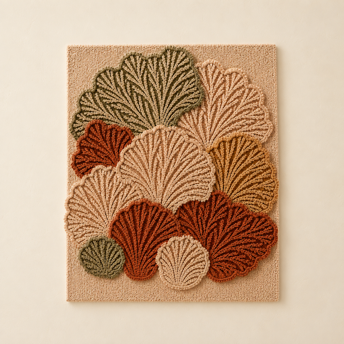 Hewn Earth Ginkgo Mosaic wall art featuring a detailed ginkgo leaf design in earthy tones, suitable for modern interior decor.