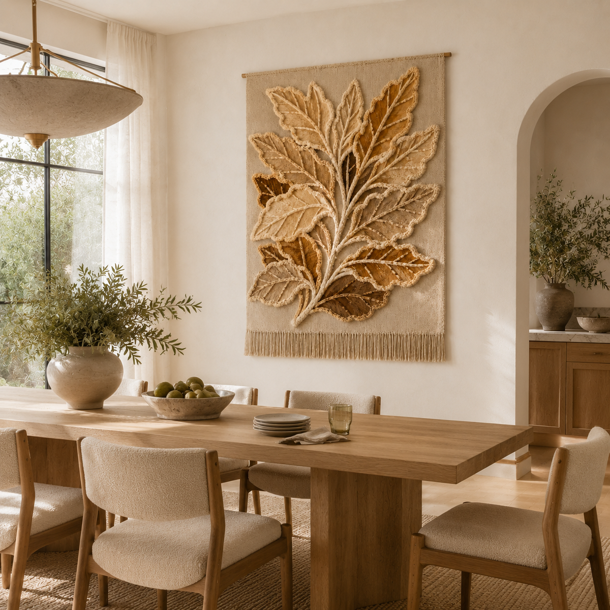 Sepia-toned wall art featuring a branch design by Hewn Earth, showcasing natural, rustic decor for interior walls.