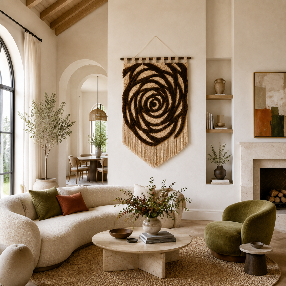 Hewn Earth Quiet Relief wall art featuring abstract design with calming earthy tones, ideal for modern home decor.