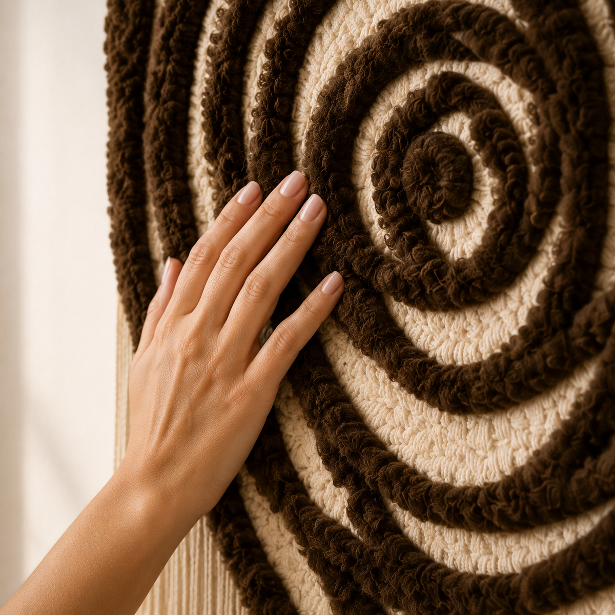 Hewn Earth Quiet Relief wall art featuring abstract earthy tones and minimalist design on a framed canvas.