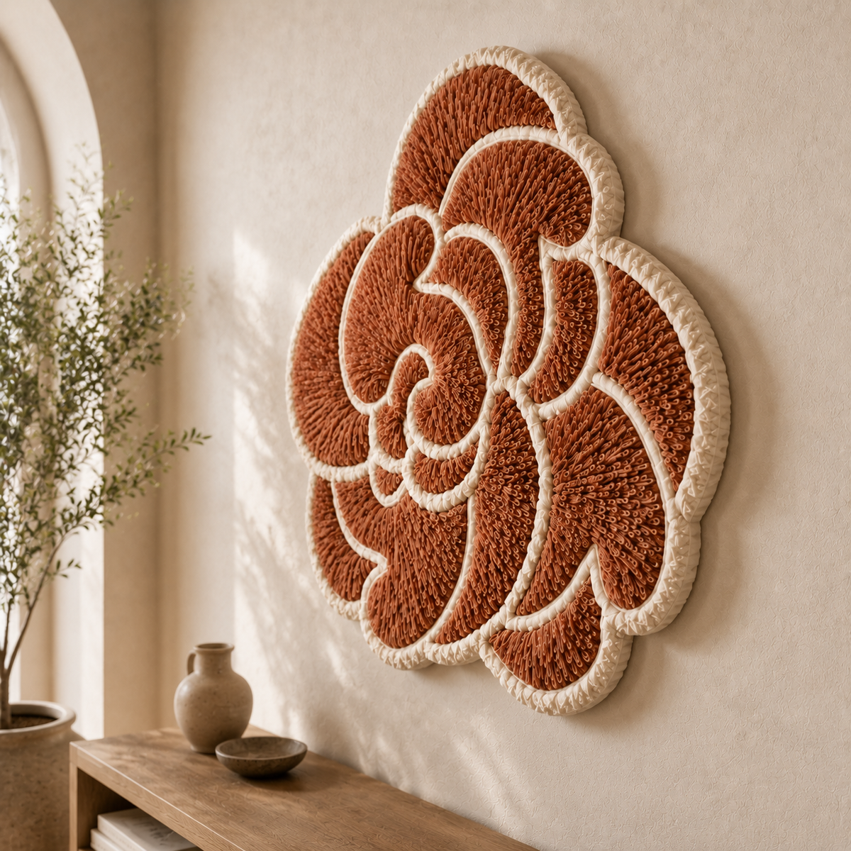 Spiral Rose wall art by Hewn Earth featuring a detailed, artistic design in a framed wall decor piece.