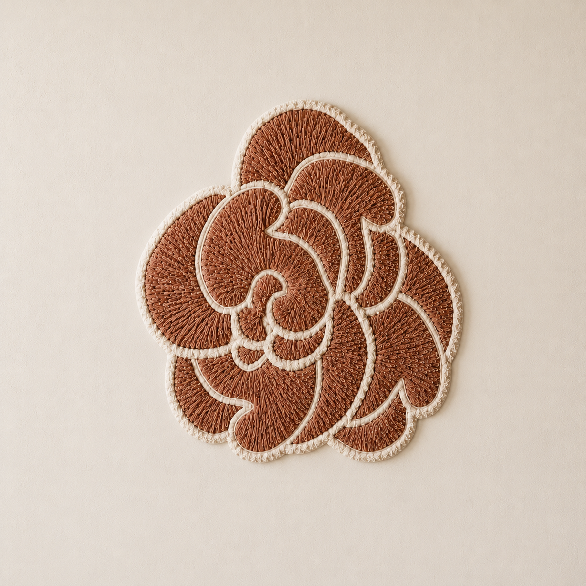 Spiral Rose wall art by Hewn Earth featuring a textured, sculptural design in a circular shape for modern home decor.