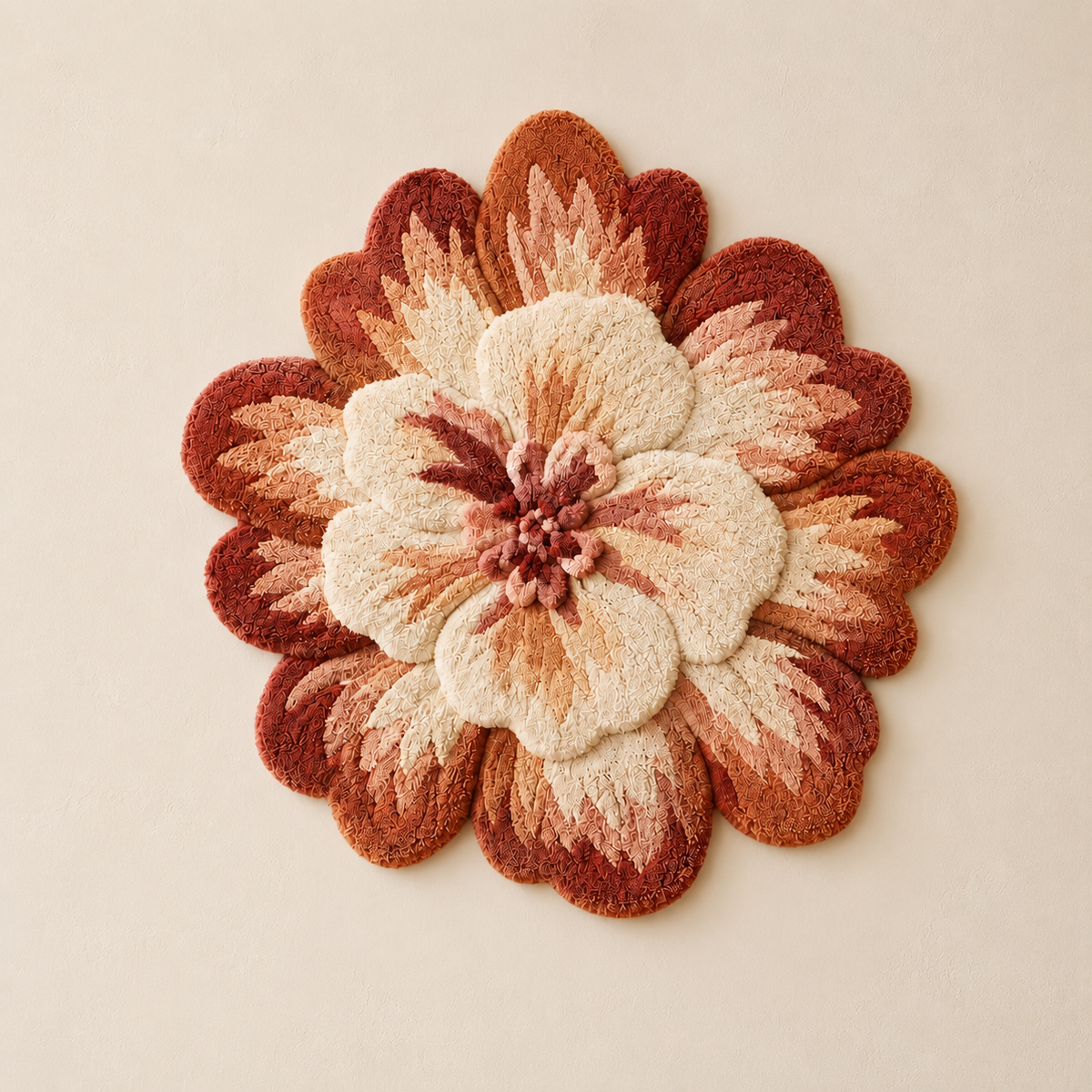Layered rose bloom wall art by Hewn Earth, featuring detailed pink and green floral design on canvas or print.