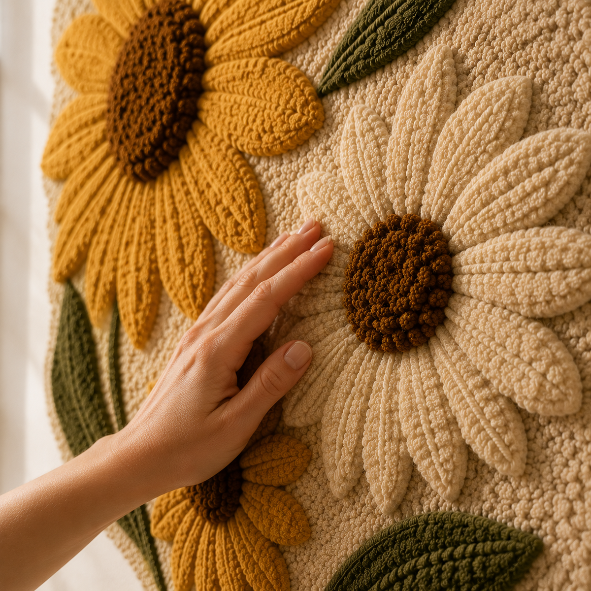 Hewn Earth sunflower wall art, HE-0024, vibrant yellow sunflower illustration on a neutral background for home decor