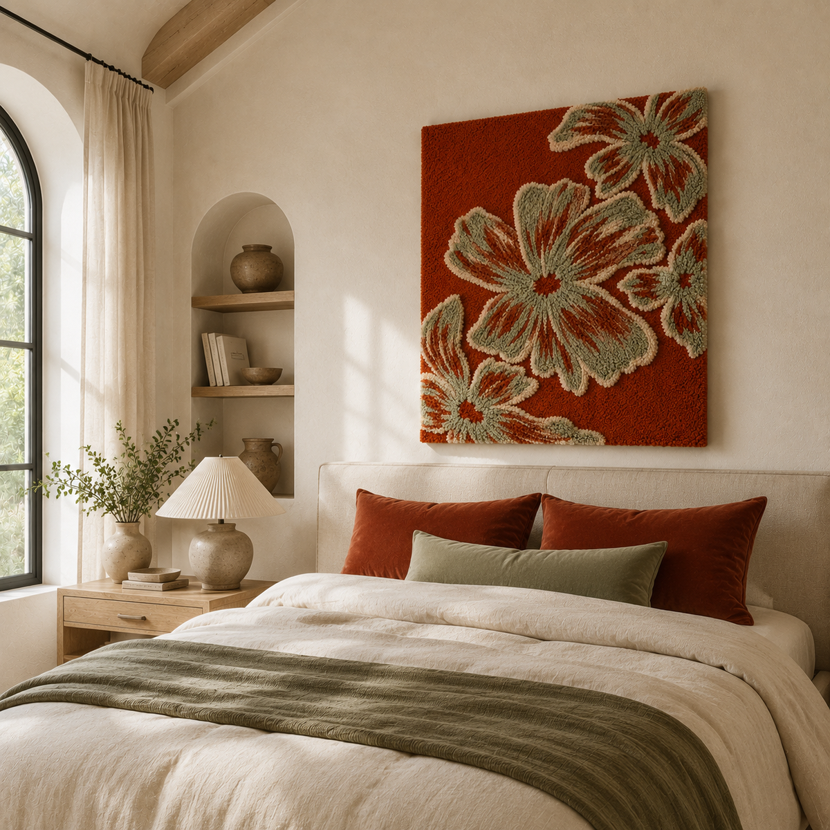 Sage Cosmos wall art by Hewn Earth, featuring abstract celestial design in muted tones, suitable for modern interior decor.