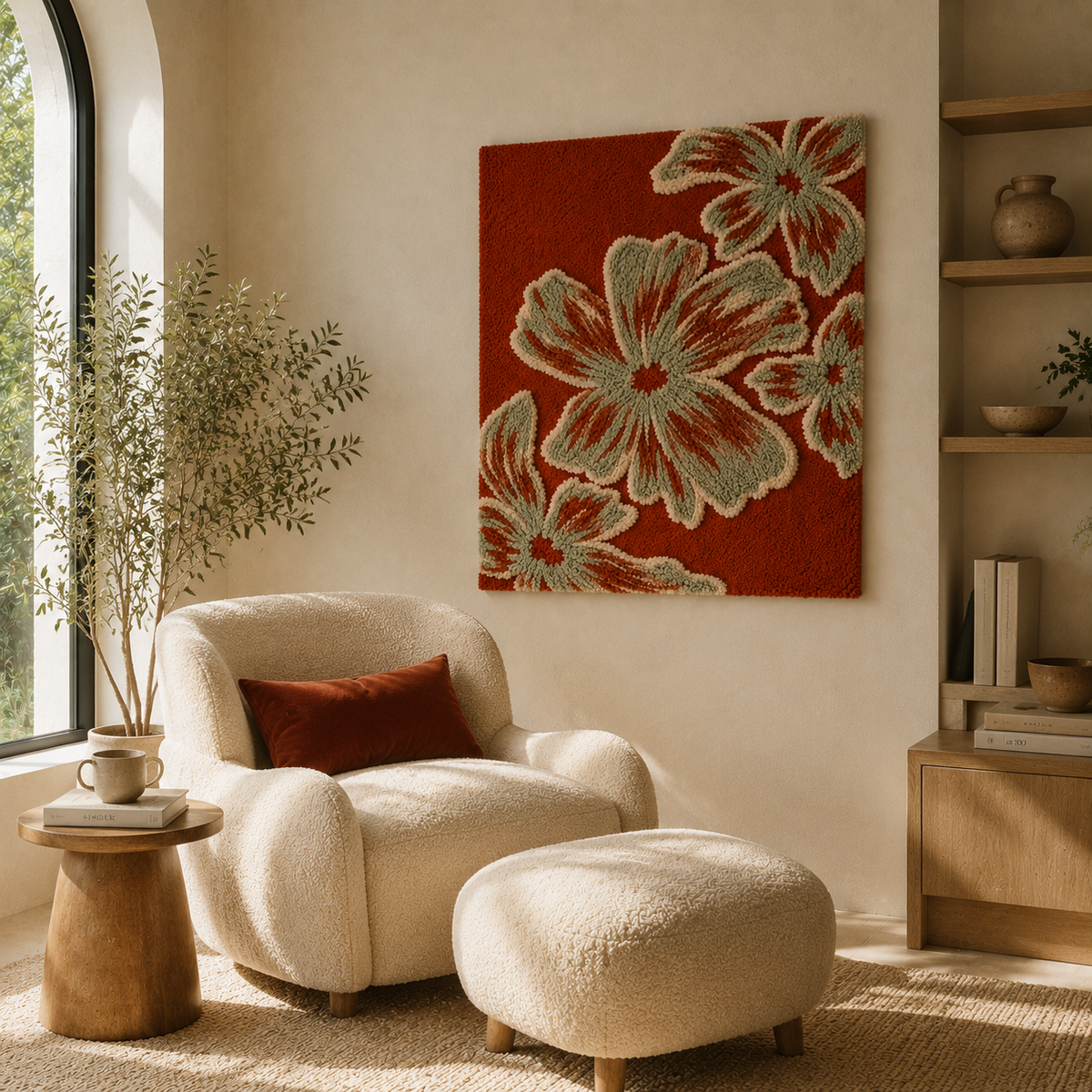 Sage Cosmos wall art by Hewn Earth featuring a celestial design with intricate patterns on a canvas.