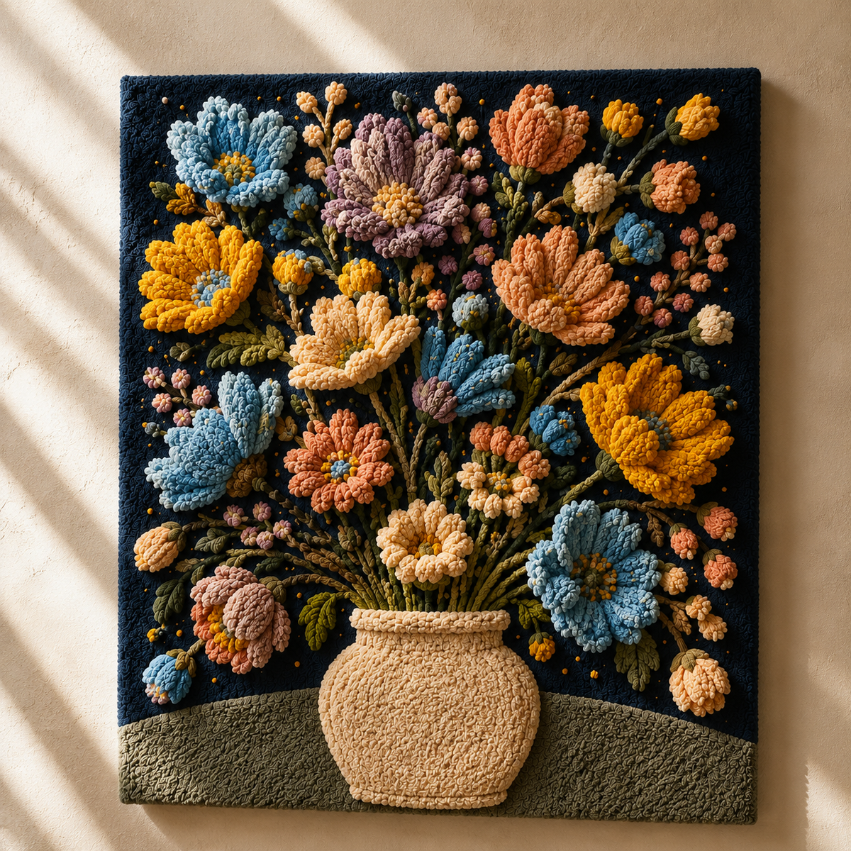 Hewn Earth Folk Wildflower Bouquet wall art print showcasing colorful wildflower illustrations on a neutral background.