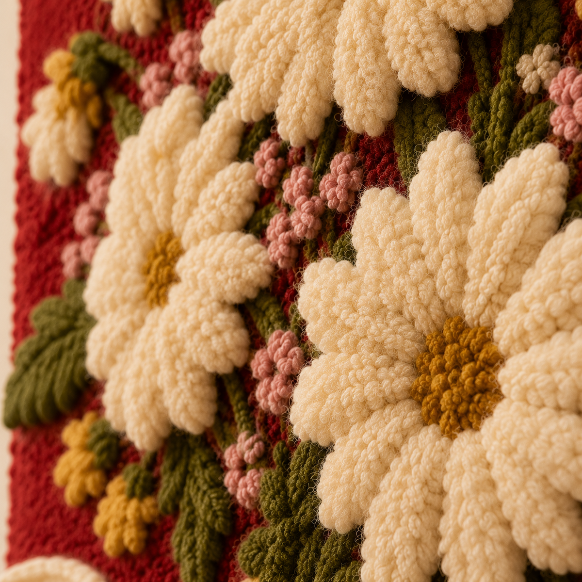 Hewn Earth Daisy Still Life wall art print featuring a vibrant floral arrangement on textured canvas.