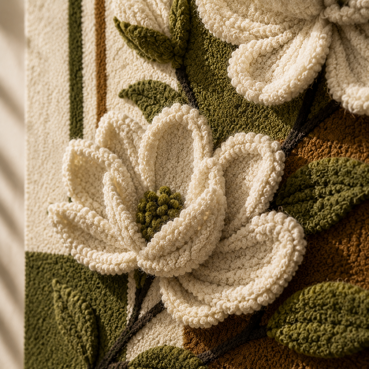 Hewn Earth Magnolia Bloom wall art, botanical print featuring detailed pink and white magnolia flowers on a neutral background.