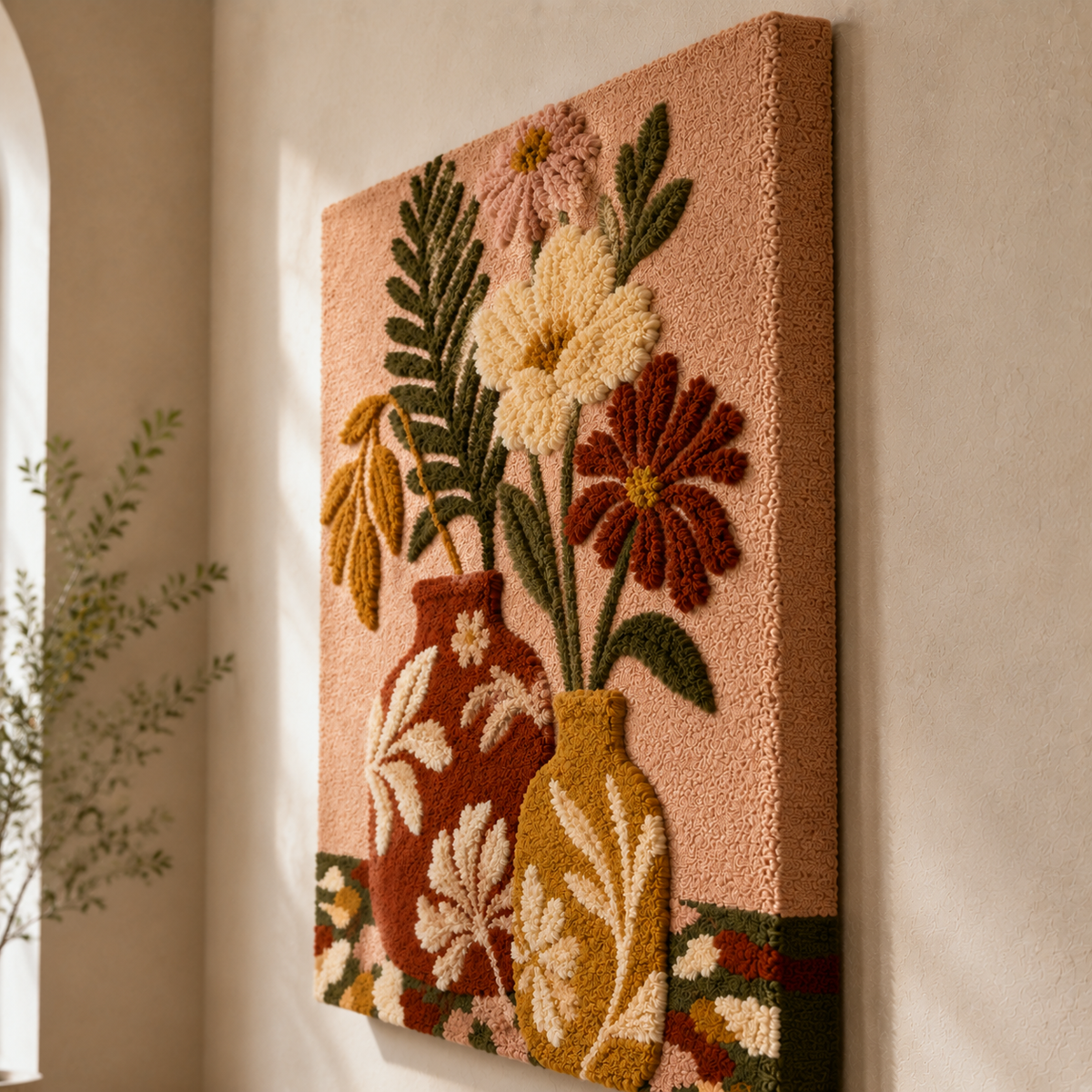 Hewn Earth Aster Still Life wall art, botanical print with vibrant asters in a natural still life arrangement.